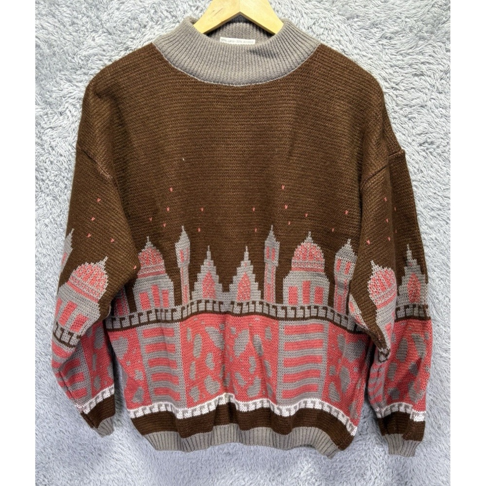 Elegant Brown and Pink Women's Sweater